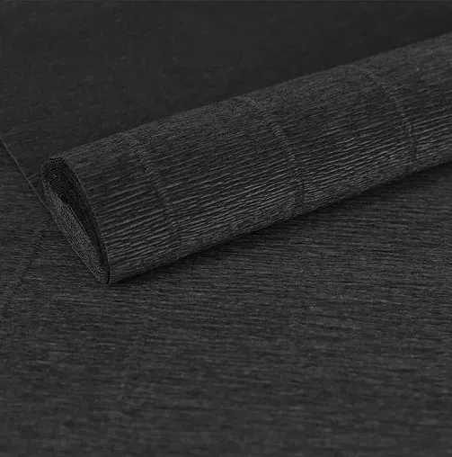 Плотная и качественная гофрированная бумага черного цвета, Итальянского производства